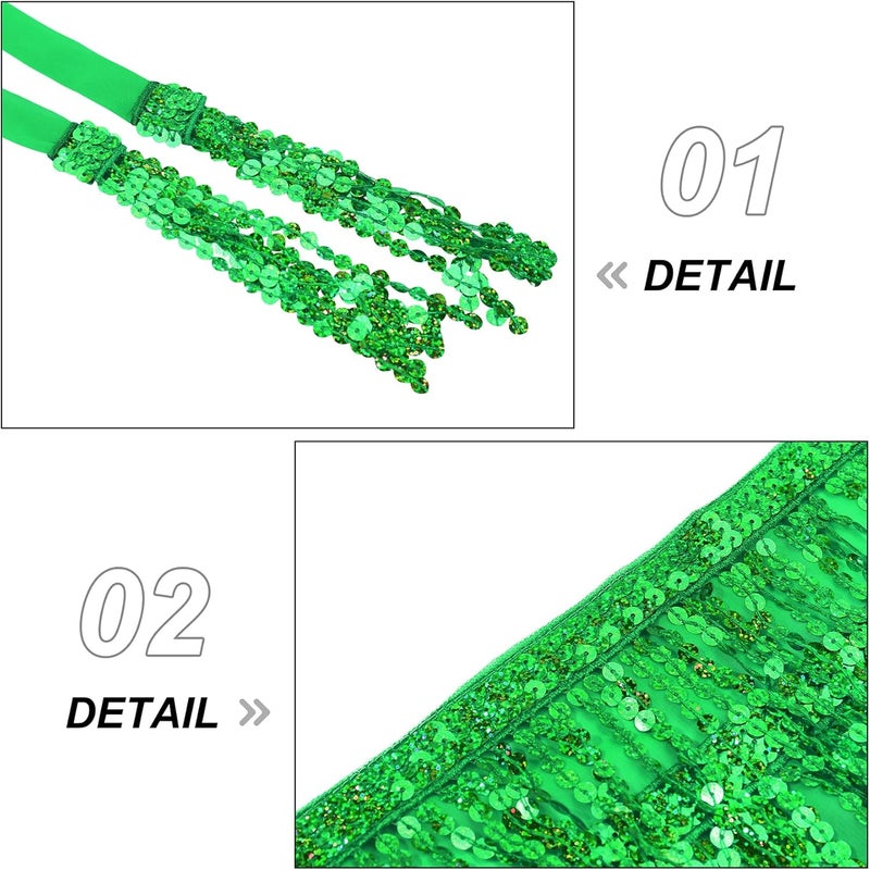 Durio Belly Dance Skirt Tassel Fringe Rave Skirt Party Sequin Tassel Skirt Belly Hip Scarf Festival Outfits for Women - Image 5